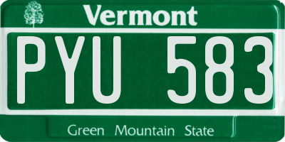 VT license plate PYU583