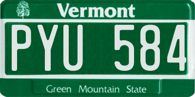 VT license plate PYU584