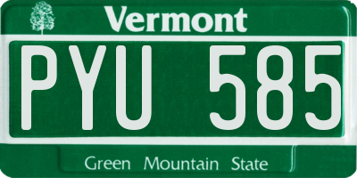 VT license plate PYU585