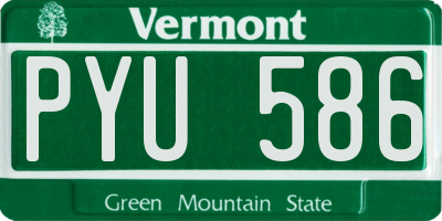 VT license plate PYU586