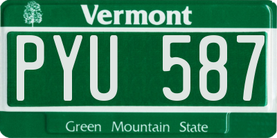 VT license plate PYU587