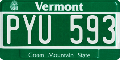 VT license plate PYU593
