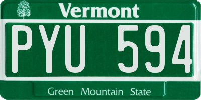 VT license plate PYU594