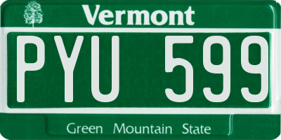 VT license plate PYU599
