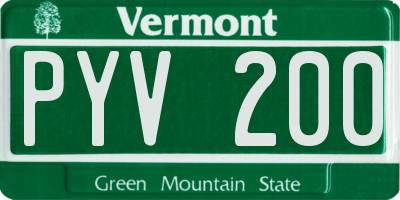 VT license plate PYV200
