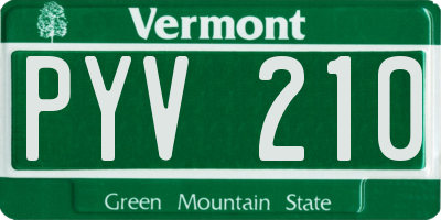 VT license plate PYV210