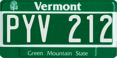 VT license plate PYV212