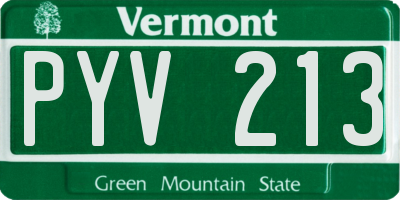 VT license plate PYV213
