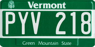 VT license plate PYV218