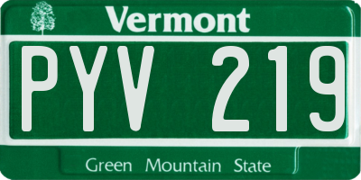 VT license plate PYV219