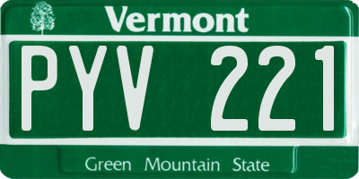 VT license plate PYV221