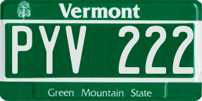 VT license plate PYV222