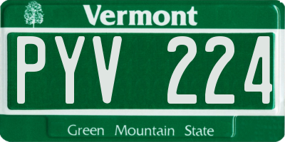 VT license plate PYV224