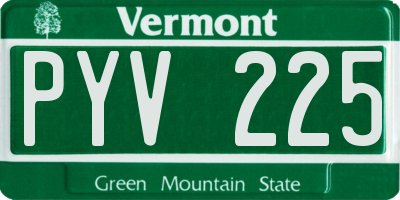 VT license plate PYV225