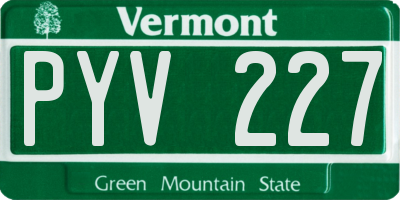 VT license plate PYV227