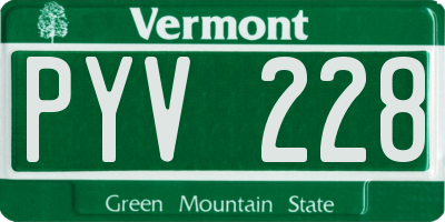 VT license plate PYV228