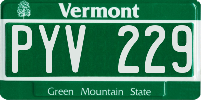 VT license plate PYV229
