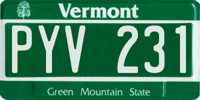 VT license plate PYV231