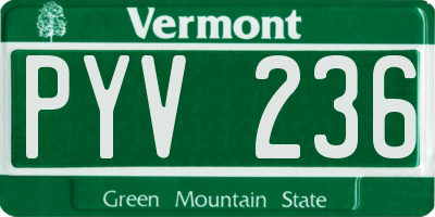VT license plate PYV236