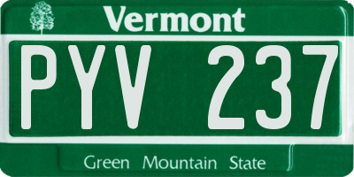 VT license plate PYV237