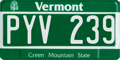 VT license plate PYV239