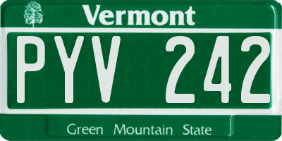 VT license plate PYV242