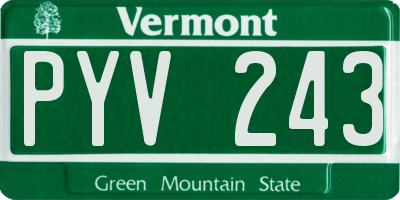 VT license plate PYV243