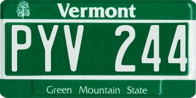 VT license plate PYV244