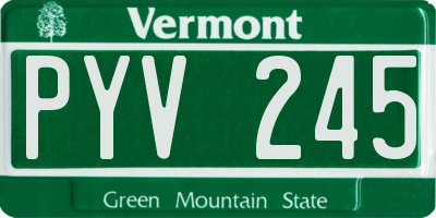 VT license plate PYV245