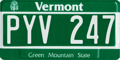 VT license plate PYV247