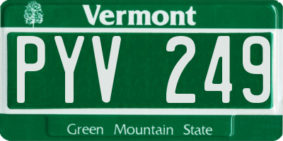 VT license plate PYV249