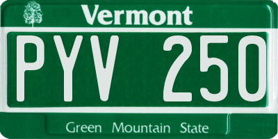 VT license plate PYV250