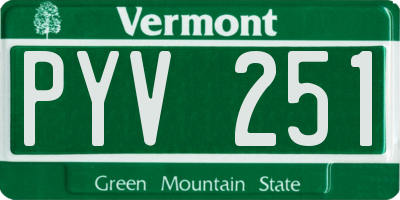 VT license plate PYV251
