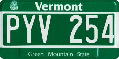 VT license plate PYV254