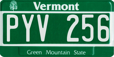 VT license plate PYV256