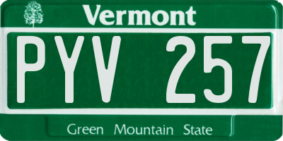 VT license plate PYV257