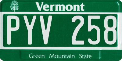 VT license plate PYV258