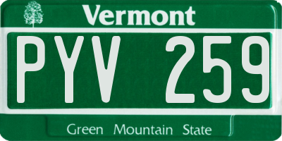 VT license plate PYV259