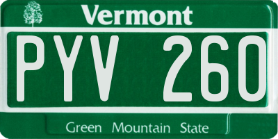 VT license plate PYV260