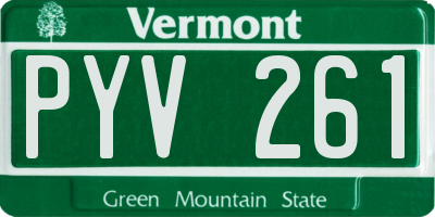 VT license plate PYV261