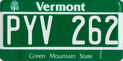 VT license plate PYV262