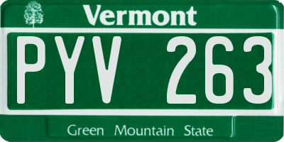 VT license plate PYV263