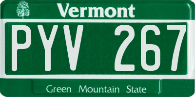 VT license plate PYV267
