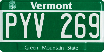VT license plate PYV269