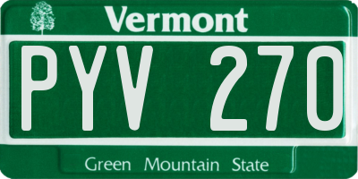 VT license plate PYV270