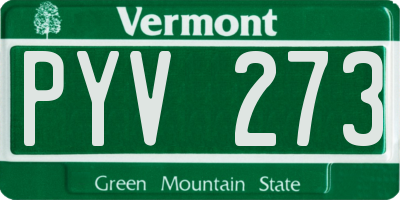 VT license plate PYV273