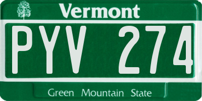 VT license plate PYV274