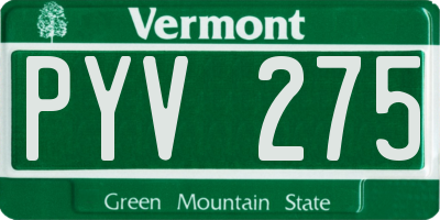 VT license plate PYV275