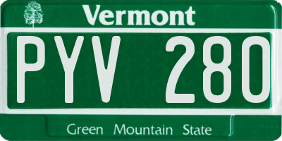 VT license plate PYV280