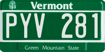 VT license plate PYV281